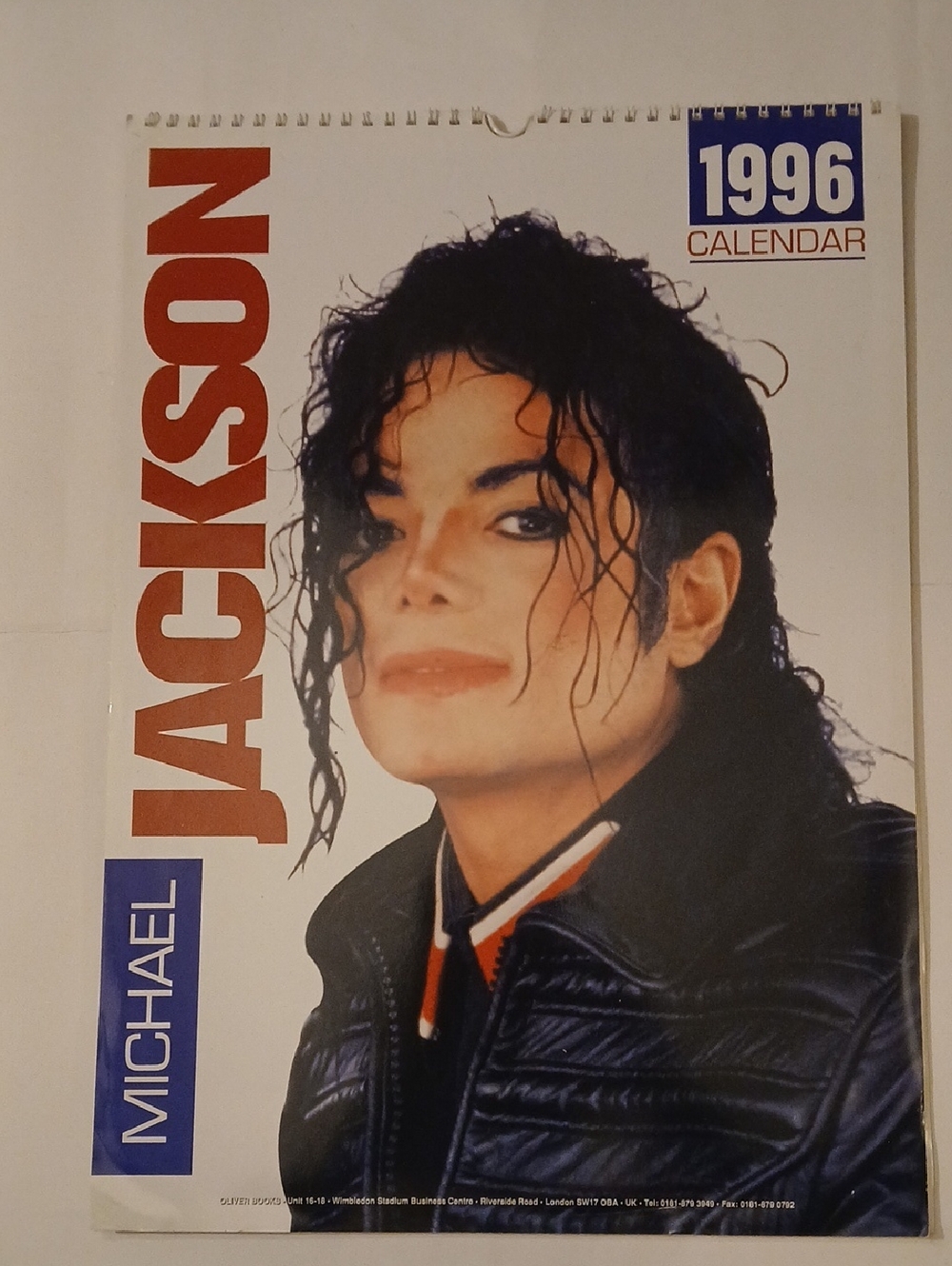 Michael Jackson 1996 Wall Calendar - Bold Portrait